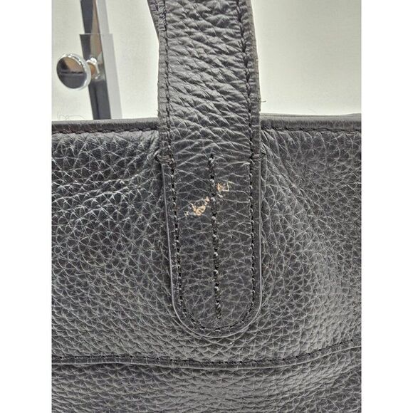 Fossil pebbled Black Leather Tote Bag With Dual Handles & Outer Pocket - Picture 6 of 11